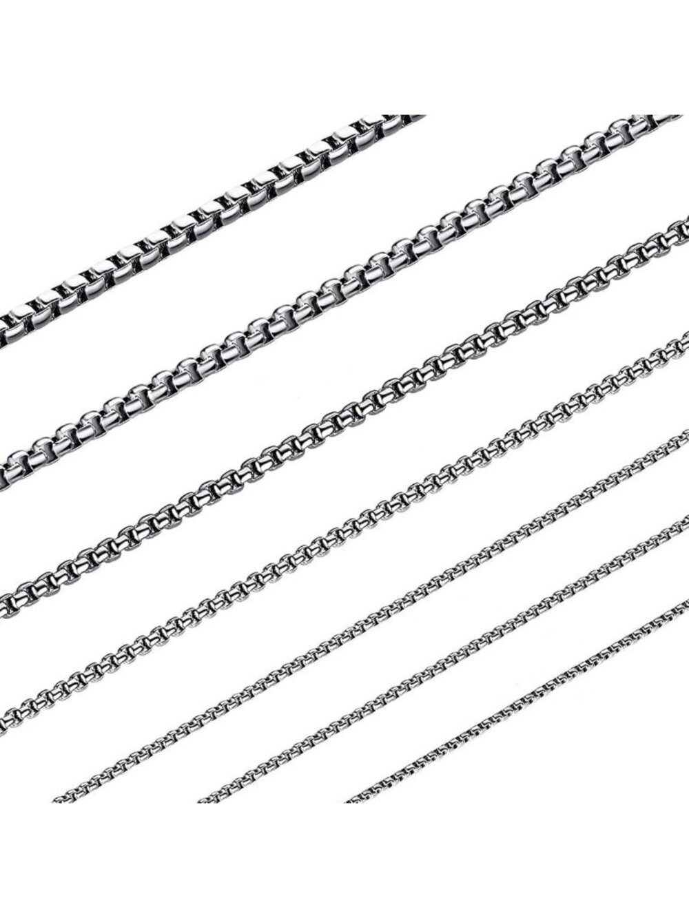 Stylish Silver Chain Necklace for Men & Women, Stainless Steel Dog Tag Pendant